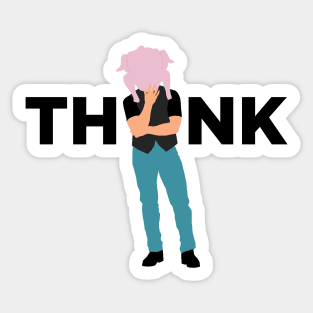 Thanksgiving Turkey Head Thinking Sticker